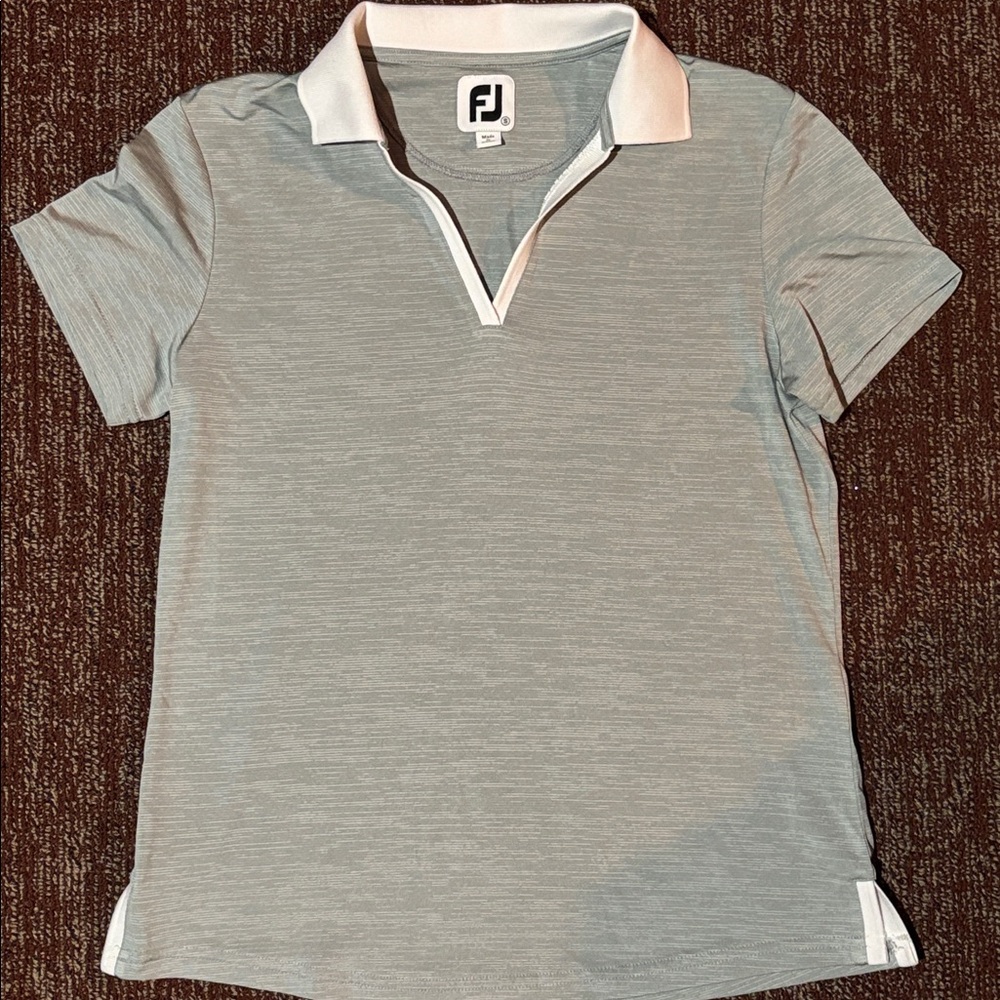 Sold!!!  Women's Gray Polo Shirt v neck small golf shirt collared short sleeve